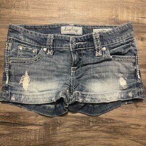 Daytrip Women's Faded Jean Shorts - Blue